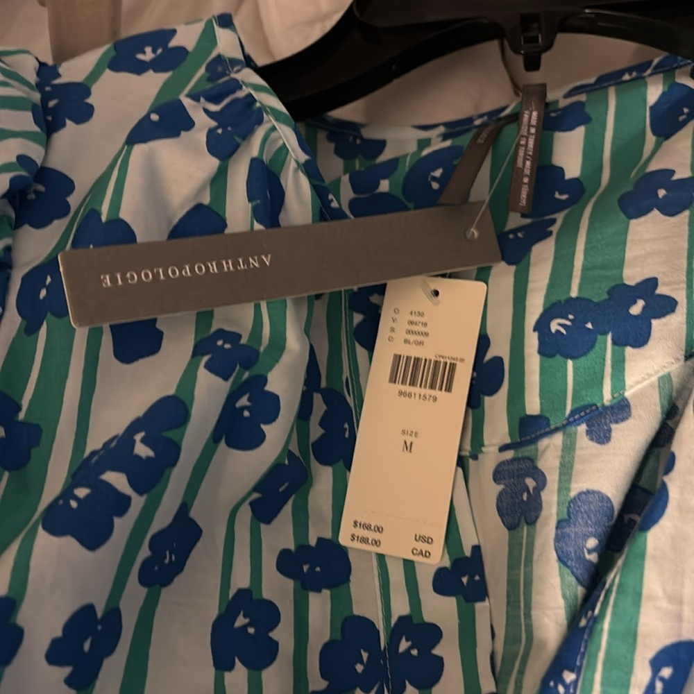 Anthropologie Blue and Green Floral Maxi Dress - Picture 7 of 7